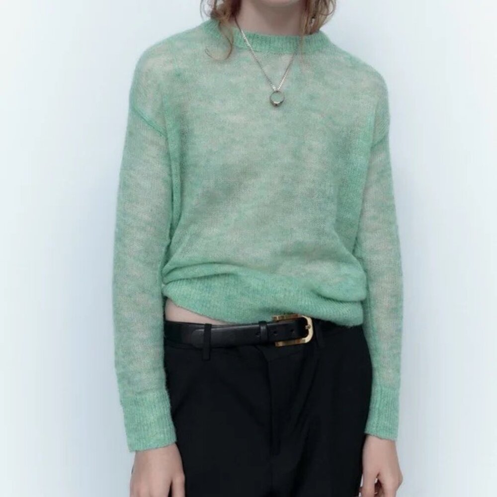 ZARA / Semi-Sheer space dyed sweater - S
